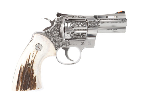 PYTHON 357MAG 3" ENGRAVED/STAG, PYTHON-SP3WTS-TGW