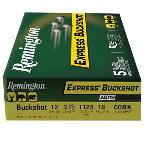 Remington Express Magnum Buckshot Shotshells 12 ga 3-1/2" 18 plts #00 1125 fps 5/ct - Precision Shot Firearms