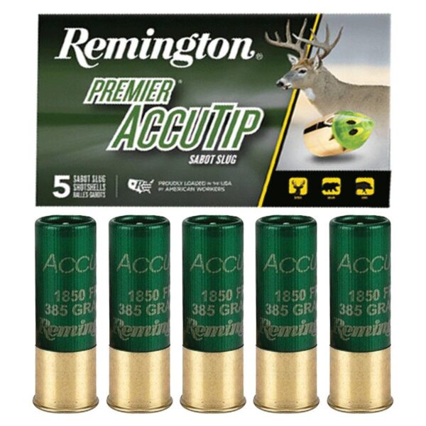 Remington Premier AccuTip Bonded Sabot Slug 12 ga 2 3/4" 385 gr Slug 1850 fps 5/ct - Precision Shot Firearms