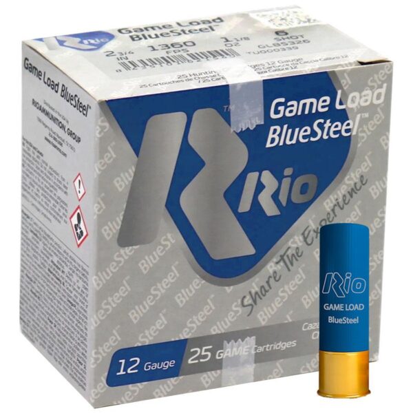 Rio Game Load Blue Steel Shotshells 12 ga 2-3/4" 1-1/8oz 1360 fps #6 25/ct - Precision Shot Firearms