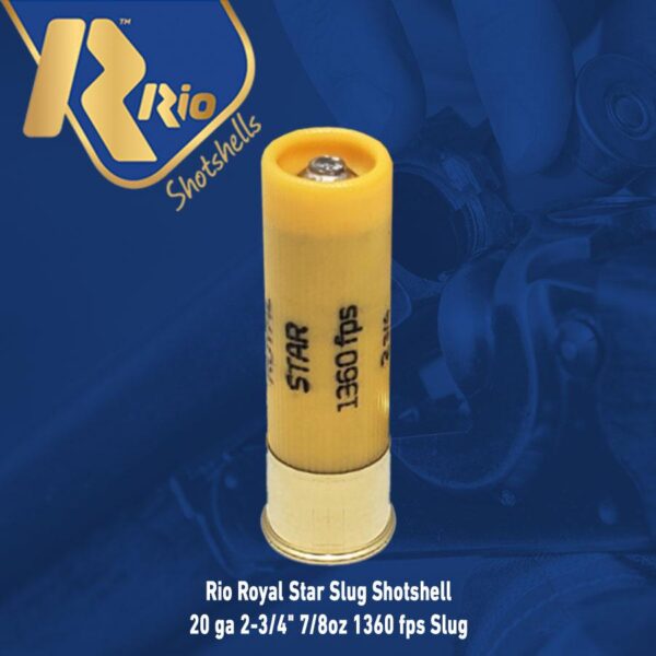 Rio Royal Star Slug Shotshell 20 ga 2-3/4" 7/8oz 1360 fps Slug 25/ct - Precision Shot Firearms
