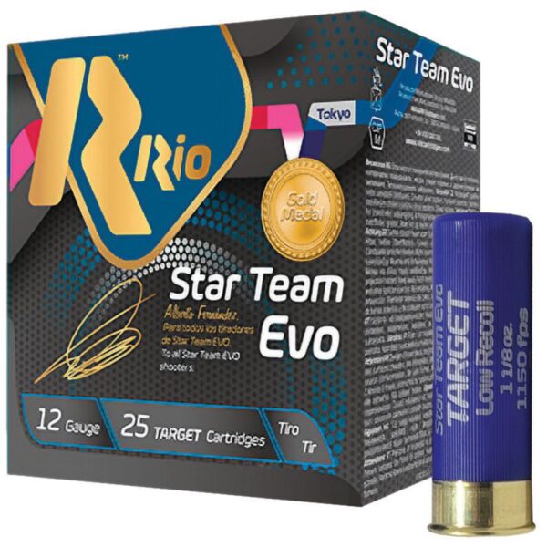 Rio Star Team EVO Shotgun Ammo 32 Low Recoil 12ga 2-3/4" 1150fps 1-1/8oz 8 Shot 25/ct - Precision Shot Firearms