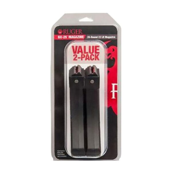 Ruger BX-25 Rifle Magazine Value pack for 10/22 Black .22LR 25/rd 2/ct - Precision Shot Firearms