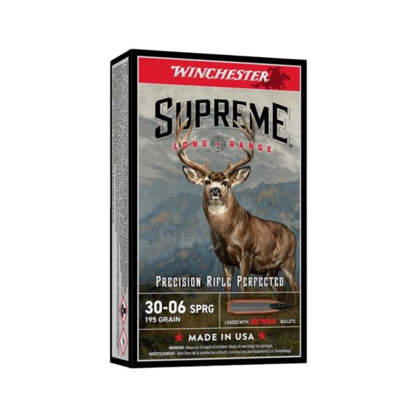 Winchester Supreme Long Range Rifle Ammunition .30-06 Sprg 195gr PT 2570 fps 20/ct - Precision Shot Firearms