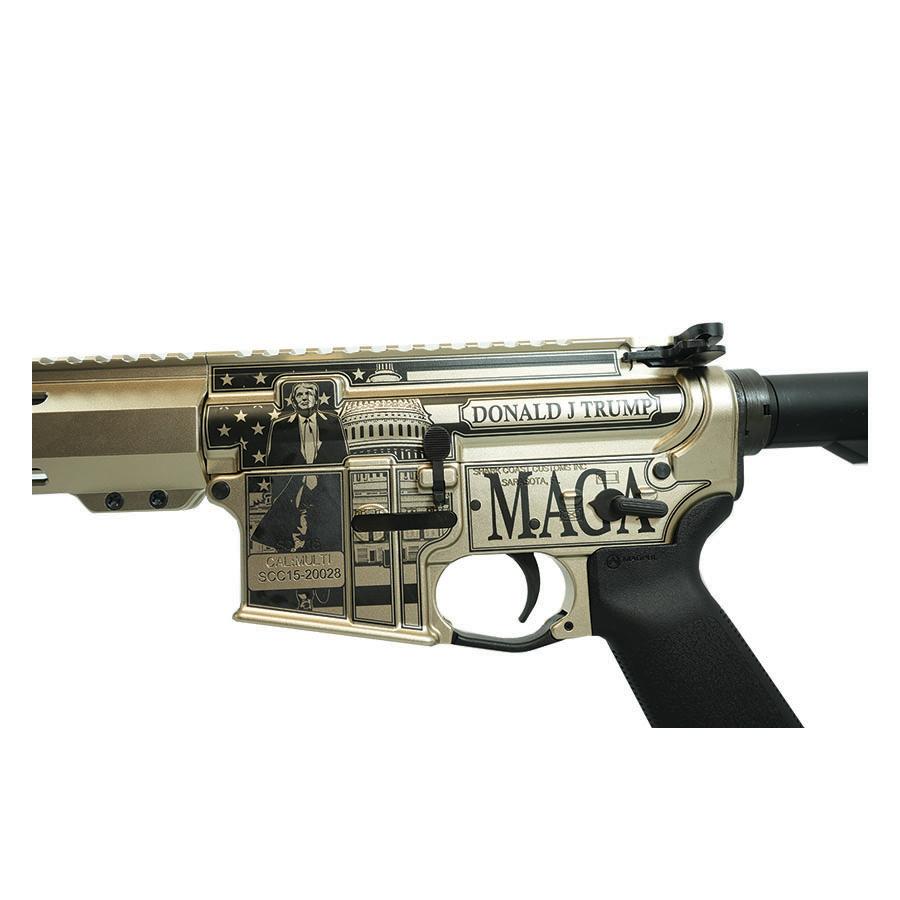 Shark Coast SCC-15 "Trump Fight" Rifle 5.56mm 30rd Magazine 16?? Barrel Champagne Finish Magpul Stock and Grip - Precision Shot Firearms