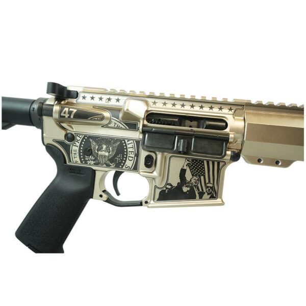 Shark Coast SCC-15 "Trump Fight" Rifle 5.56mm 30rd Magazine 16?? Barrel Champagne Finish Magpul Stock and Grip - Precision Shot Firearms
