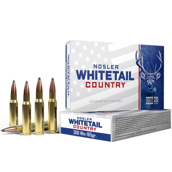 Nosler Whitetail Country Rifle Ammunition .308 Win 165gr SP 2800 fps 20/ct - Precision Shot Firearms