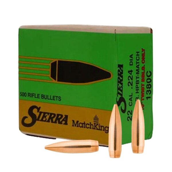 Sierra MatchKing Rifle Bullets (500/ct) .22 cal .224 69 gr HPBT MATCH - Precision Shot Firearms