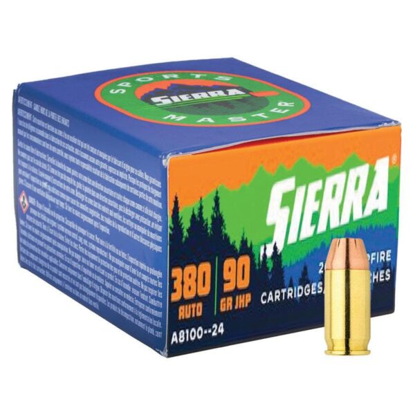 Sierra Sports Master Handgun Ammunition .380 Auto 90 gr JHP 990 fps 20/ct - Precision Shot Firearms