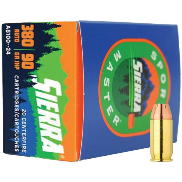 Sierra Sports Master Handgun Ammunition .380 Auto 90 gr JHP 990 fps 20/ct - Precision Shot Firearms
