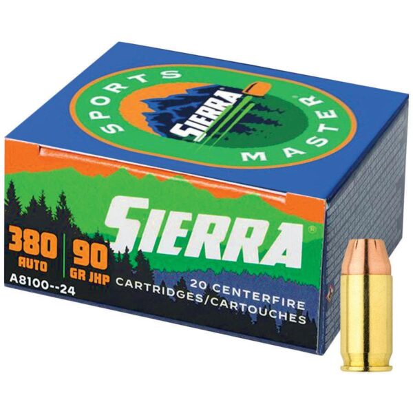 Sierra Sports Master Handgun Ammunition .380 Auto 90 gr JHP 990 fps 20/ct - Precision Shot Firearms