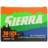 Sierra Sports Master Handgun Ammunition .38 Spl 125gr JHP 20/ct - Precision Shot Firearms
