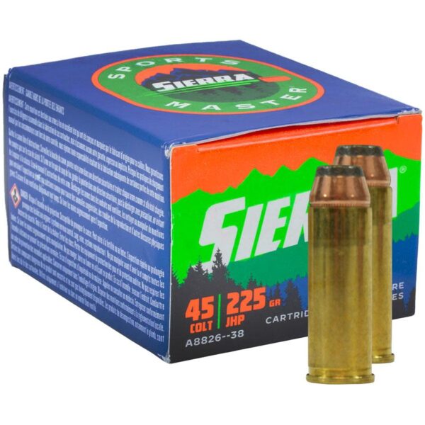 Sierra Sports Master Handgun Ammunition .45 Colt 225gr JHP 20/ct - Precision Shot Firearms