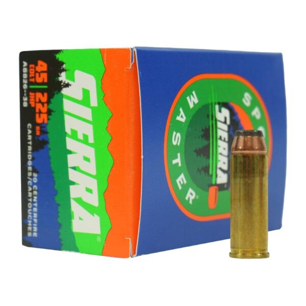 Sierra Sports Master Handgun Ammunition .45 Colt 225gr JHP 20/ct - Precision Shot Firearms