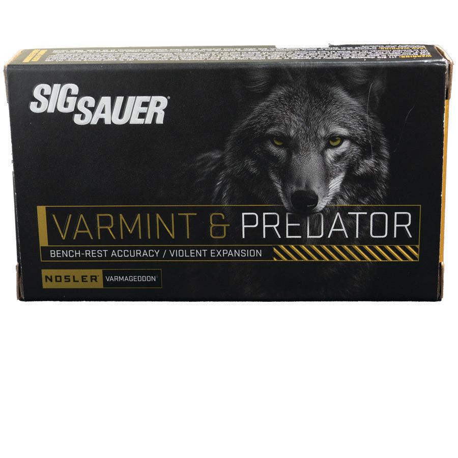 Sig Sauer Varmint & Predator w/Varmageddon Rifle Ammunition .223 Rem 40gr PT 3650 fps 20/ct - Precision Shot Firearms
