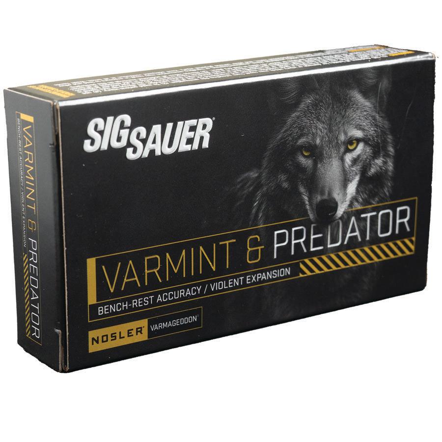 Sig Sauer Varmint & Predator w/Varmageddon Rifle Ammunition .223 Rem 40gr PT 3650 fps 20/ct - Precision Shot Firearms