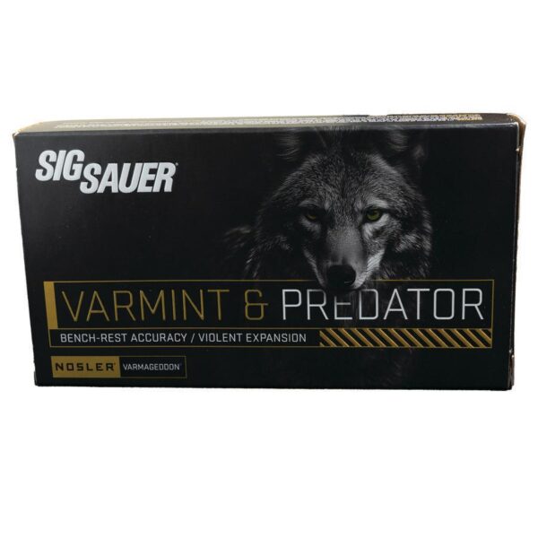 Sig Sauer Varmint & Predator w/Varmageddon Rifle Ammunition .22-250 Rem 55gr PT 20/ct - Precision Shot Firearms