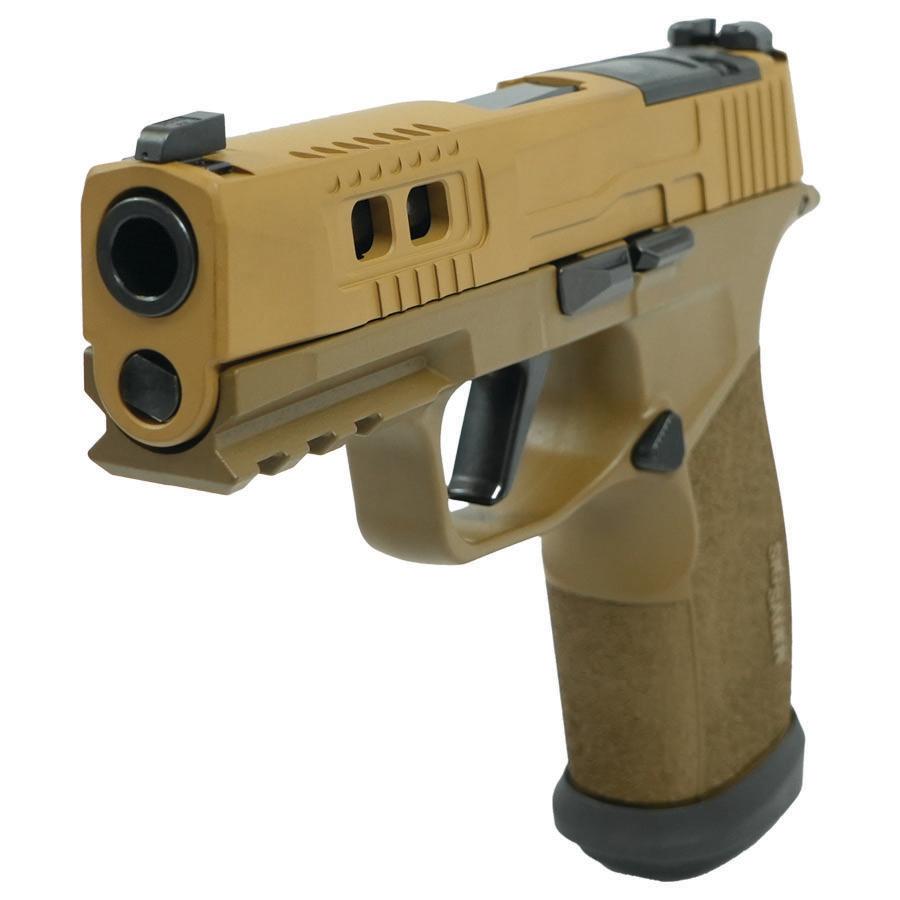 Sig Sauer P365 Two-Tone Brown XMACRO TACOPS Handgun 9mm Luger 17rd Magazines(4) 3.7" Barrel - Precision Shot Firearms
