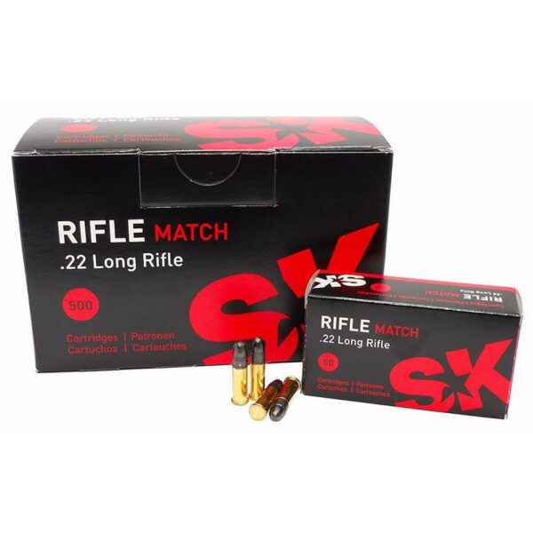 SK Rifle Match Rimfire Ammunition .22 LR 40 gr 1073 fps 50/ct - Precision Shot Firearms