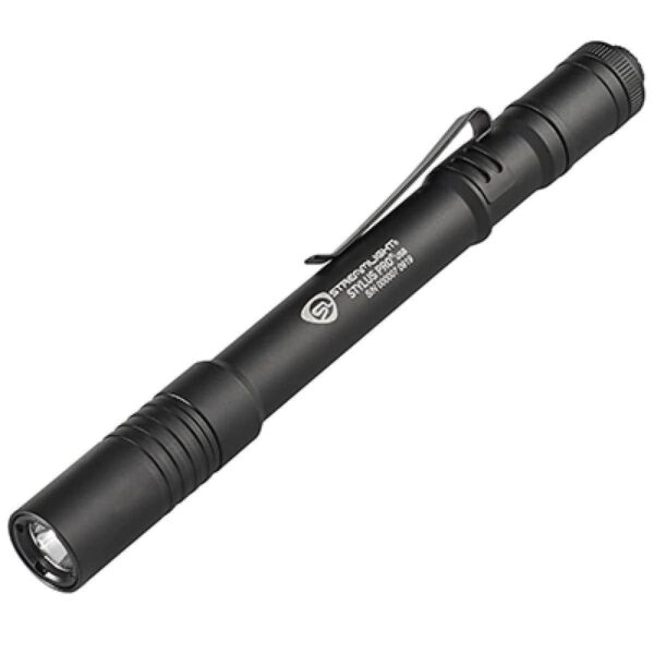 Streamlight Stylus Pro USB Rechargeable Pen Light with USB Cord Nylon Holster Black with White LED - Precision Shot Firearms