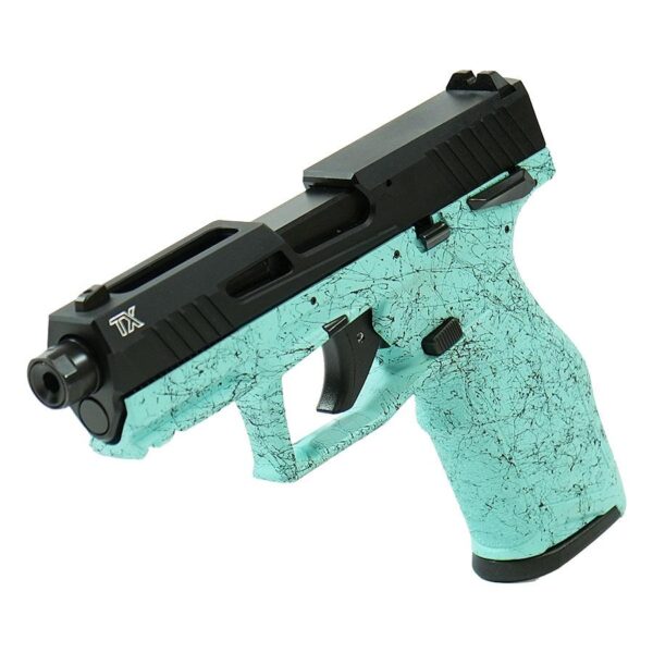 Taurus TX22 Gen 2 Handgun .22 LR 10rd Magazines (2) 4.16" Barrel Cyan Splatter Grip Black Slide - Precision Shot Firearms