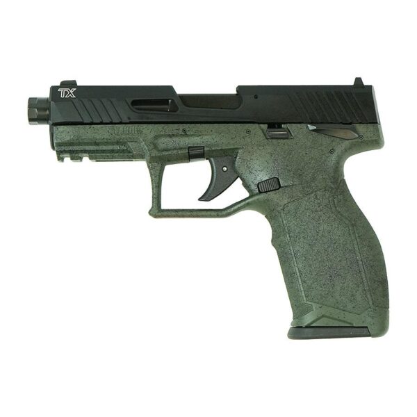 Taurus TX22 Handgun .22 LR 16&22rd Magazines 4.6" Barrel ODG Splatter Grip Black Slide - Precision Shot Firearms