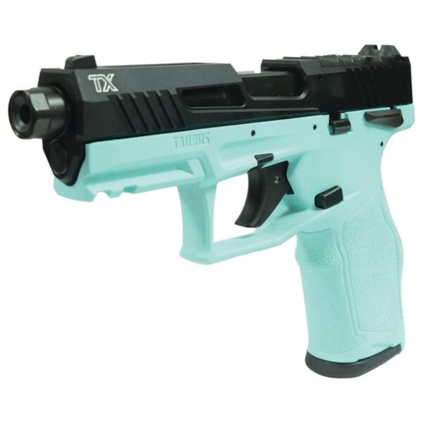 Taurus 2TX22 Handgun .22 LR 16(1)&22(1)rd Magazines 4.6" Threaded Barrel Black Slide/Cyan Frame - Precision Shot Firearms