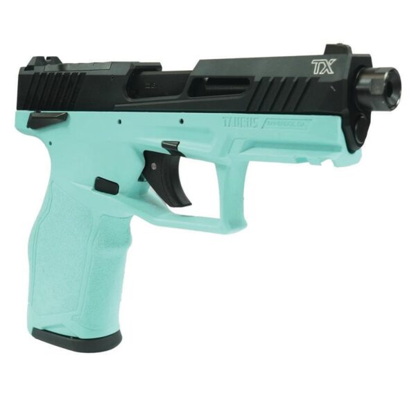 Taurus 2TX22 TORO Handgun .22 LR 16(1)&22(1)rd Magazines 4.6" Threaded Barrel Black Slide/Cyan Frame - Precision Shot Firearms