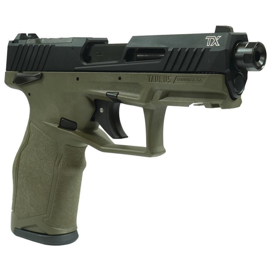 Taurus 2TX22TORO Handgun .22 LR 10rd Magazines 4.6" Threaded Barrel Black Slide/ODG Frame - Precision Shot Firearms