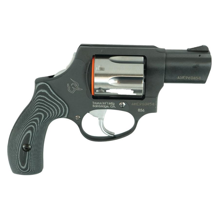 Taurus 856 Concealed Hammer Handgun .38 Spl 6rd Capacity 2" Barrel Matte Black Finish/Stainless Cylinder Grey VZ Grips - Precision Shot Firearms