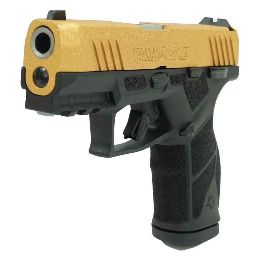 Taurus GX2 "Gold Glitter" Handgun 9mm Luger 13rd Magazines (2) 3.38" Barrel Black Frame/Custom Slide - Precision Shot Firearms