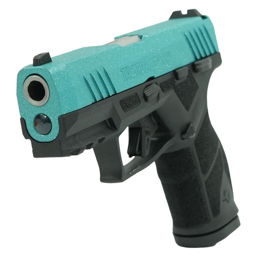 Taurus GX2 "Robin's Egg Blue Glitter" Handgun 9mm Luger 13rd Magazines (2) 3.38" Barrel Black Frame/Custom Slide - Precision Shot Firearms