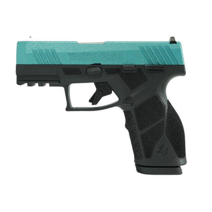 Taurus GX2 "Robin's Egg Blue Glitter" Handgun 9mm Luger 13rd Magazines (2) 3.38" Barrel Black Frame/Custom Slide - Precision Shot Firearms