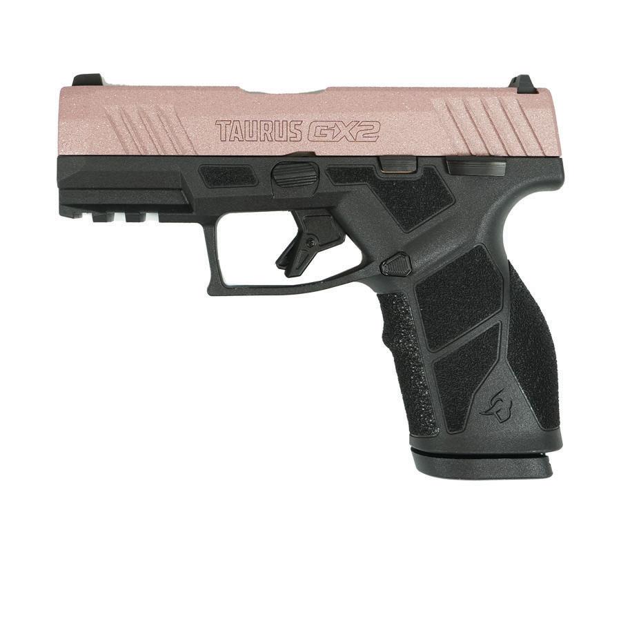 Taurus GX2 "Rose Gold Glitter" Handgun 9mm Luger 13rd Magazines (2) 3.38" Barrel Black Frame/Custom Slide - Precision Shot Firearms