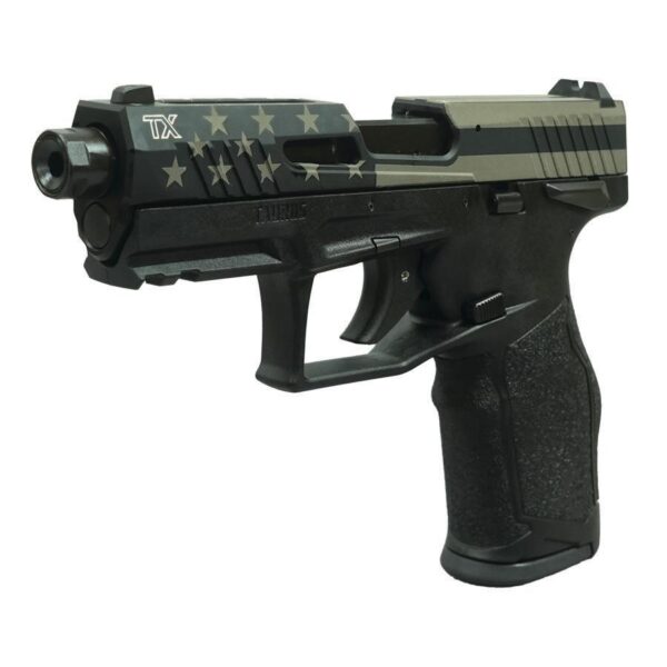 Taurus TX22 Flag Slide Handgun .22 LR 16rd Magazines(2) 4.6" Threaded Barrel Flag Slide/Black Frame - Precision Shot Firearms
