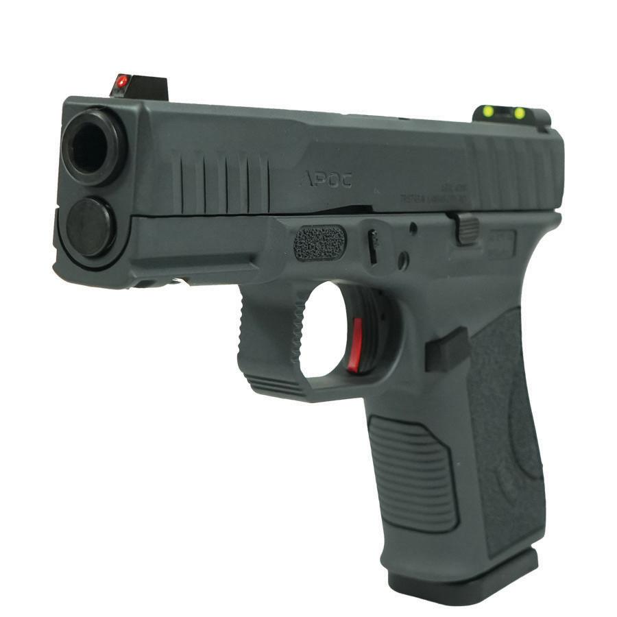 Tristar APOC Handgun 9mm Luger 15rd Magazine(2) 4" Barrel Fiber Optic Sights Black Sniper Gray - Precision Shot Firearms