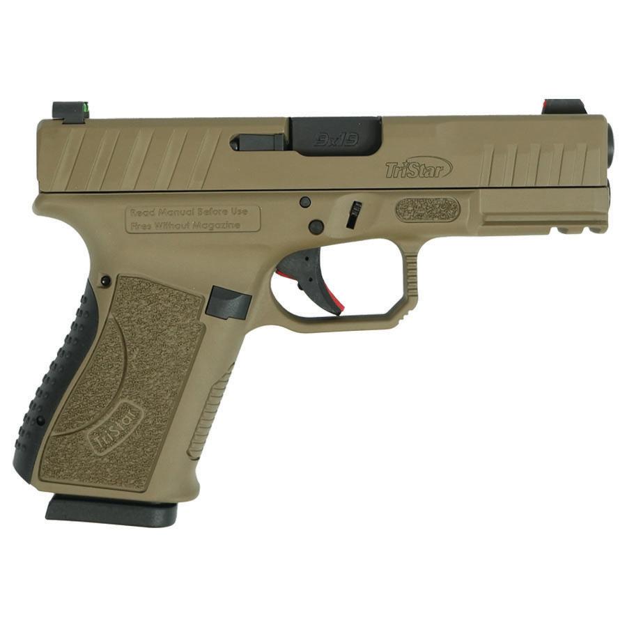 Tristar APOC Handgun 9mm Luger 15rd Magazine(2) 4" Barrel Fiber Optic Sights FDE - Precision Shot Firearms