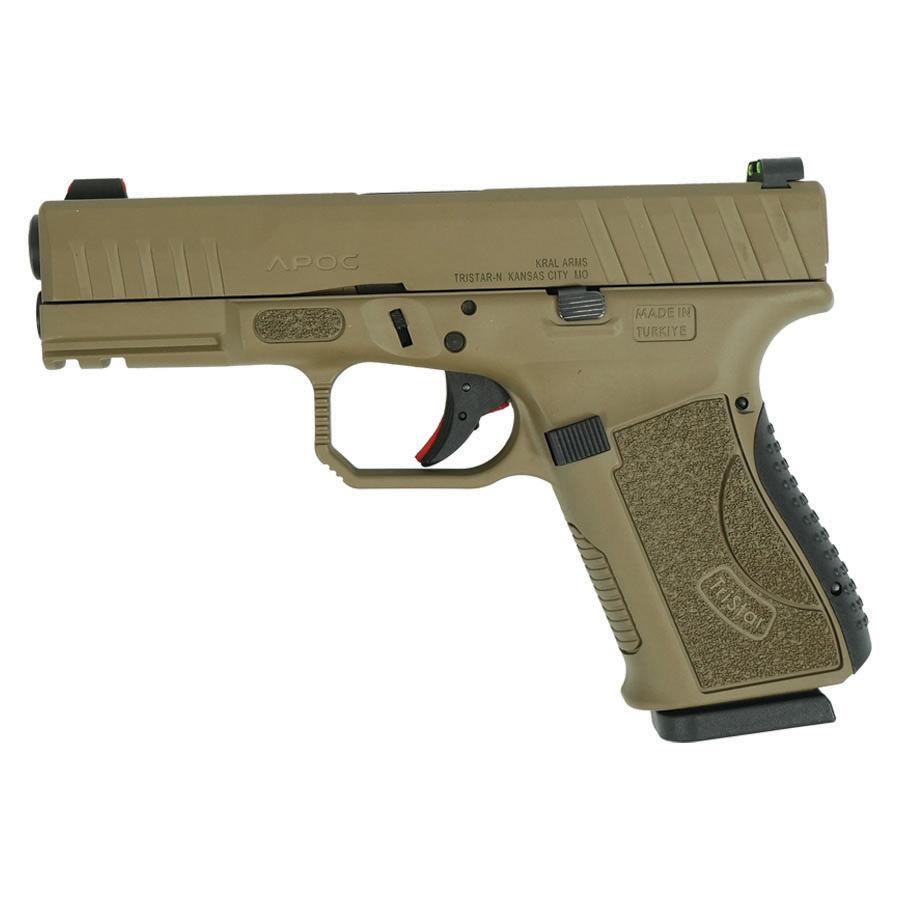 Tristar APOC Handgun 9mm Luger 15rd Magazine(2) 4" Barrel Fiber Optic Sights FDE - Precision Shot Firearms