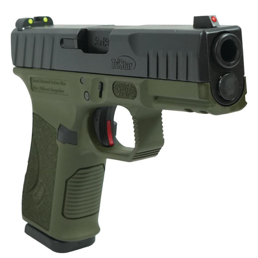 Tristar APOC Handgun 9mm Luger 15rd Magazine 4" Barrel Fiber Optic Sights OD Green/Black - Precision Shot Firearms