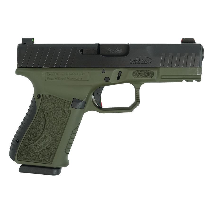 Tristar APOC Handgun 9mm Luger 15rd Magazine 4" Barrel Fiber Optic Sights OD Green/Black - Precision Shot Firearms