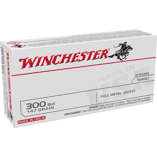 Winchester USA Rifle Ammunition .300 Blackout 147 gr. FMJ 1920 fps 20/ct - Precision Shot Firearms