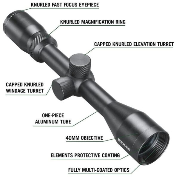 EXCLUSIVE Weaver Classic Series Rifle Scope 3-9x40mm 1" SFP Ballistic-X Matte Black - Precision Shot Firearms