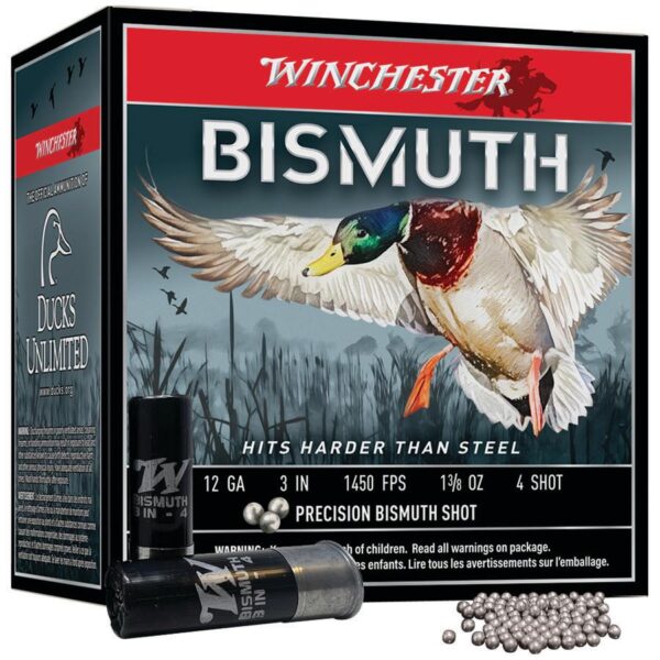 Winchester Bismuth Shotgun Ammunition 12 ga 3 #4 1-3/8 oz 1450 fps 25/ct - Precision Shot Firearms