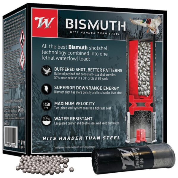 Winchester Bismuth Shotgun Ammunition 12 ga 3 #4 1-3/8 oz 1450 fps 25/ct - Precision Shot Firearms