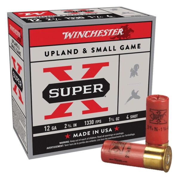 Winchester Super-X High-Brass Shotshells 12 ga 2-3/4" 1-1/4 oz 1330 fps #4 25/ct - Precision Shot Firearms