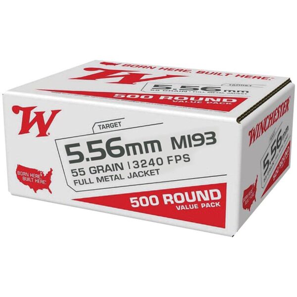 Winchester USA Lake City M193 Rifle Ammunition 5.56mm 55 gr. FMJ 3240 fps 500/ct (Bulk Box) - Precision Shot Firearms