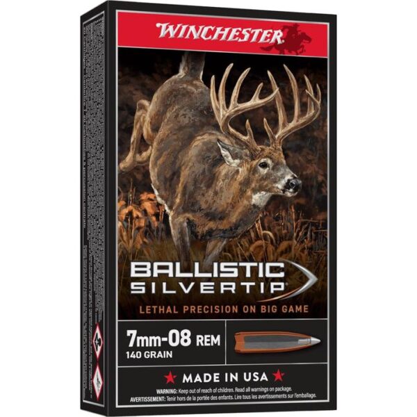 Winchester Ballistic Silvertip Rifle Ammunition 7mm-08 Rem 140 gr. PT 2770 fps 20/ct - Precision Shot Firearms