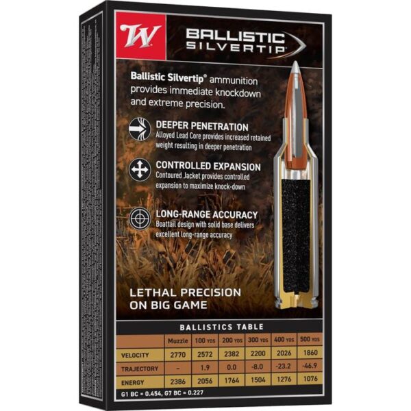 Winchester Ballistic Silvertip Rifle Ammunition 7mm-08 Rem 140 gr. PT 2770 fps 20/ct - Precision Shot Firearms