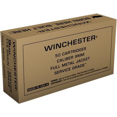 Winchester Service Grade Handgun Ammunition 9mm Luger 115 gr FMJ 1300 fps 500/ct - Precision Shot Firearms