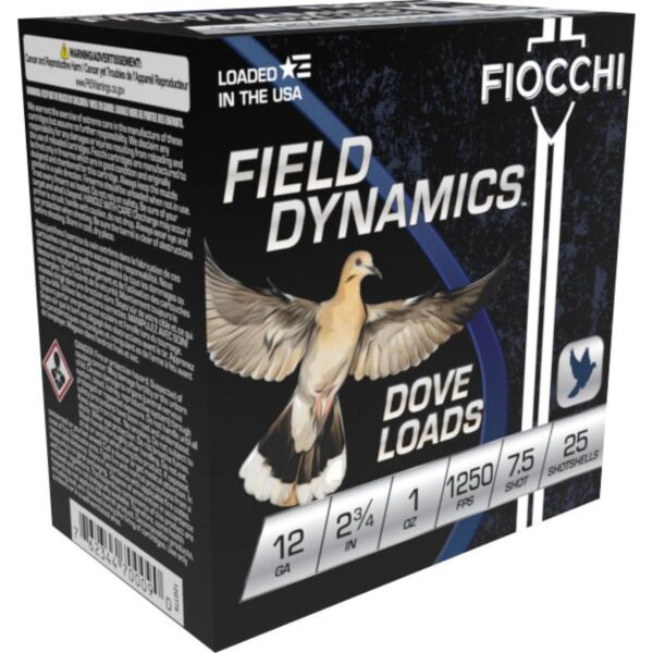 Fiocchi Field Dynamics Shotshells 12 ga 2 3/4" 1 oz #7.5 1250 fps 25/ct - Precision Shot Firearms